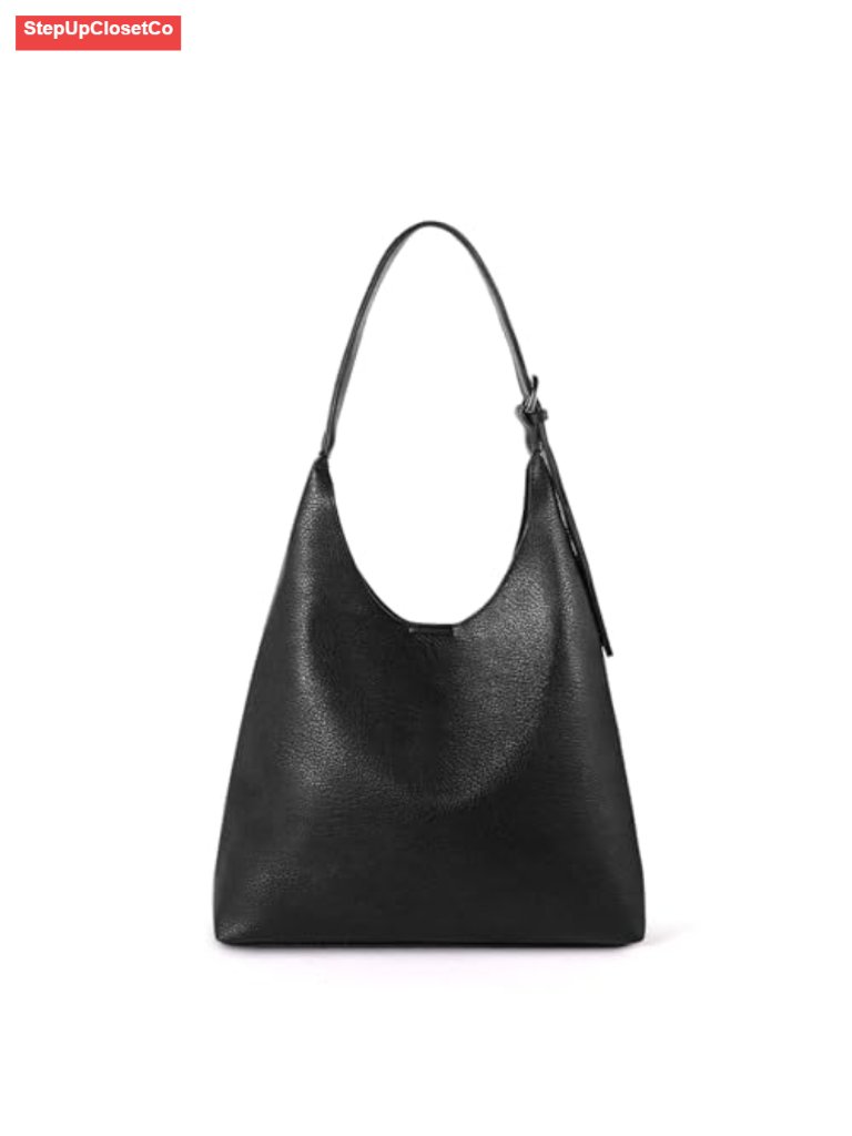 Vegan Leather Slouchy Hobo Shoulder Bag For Women